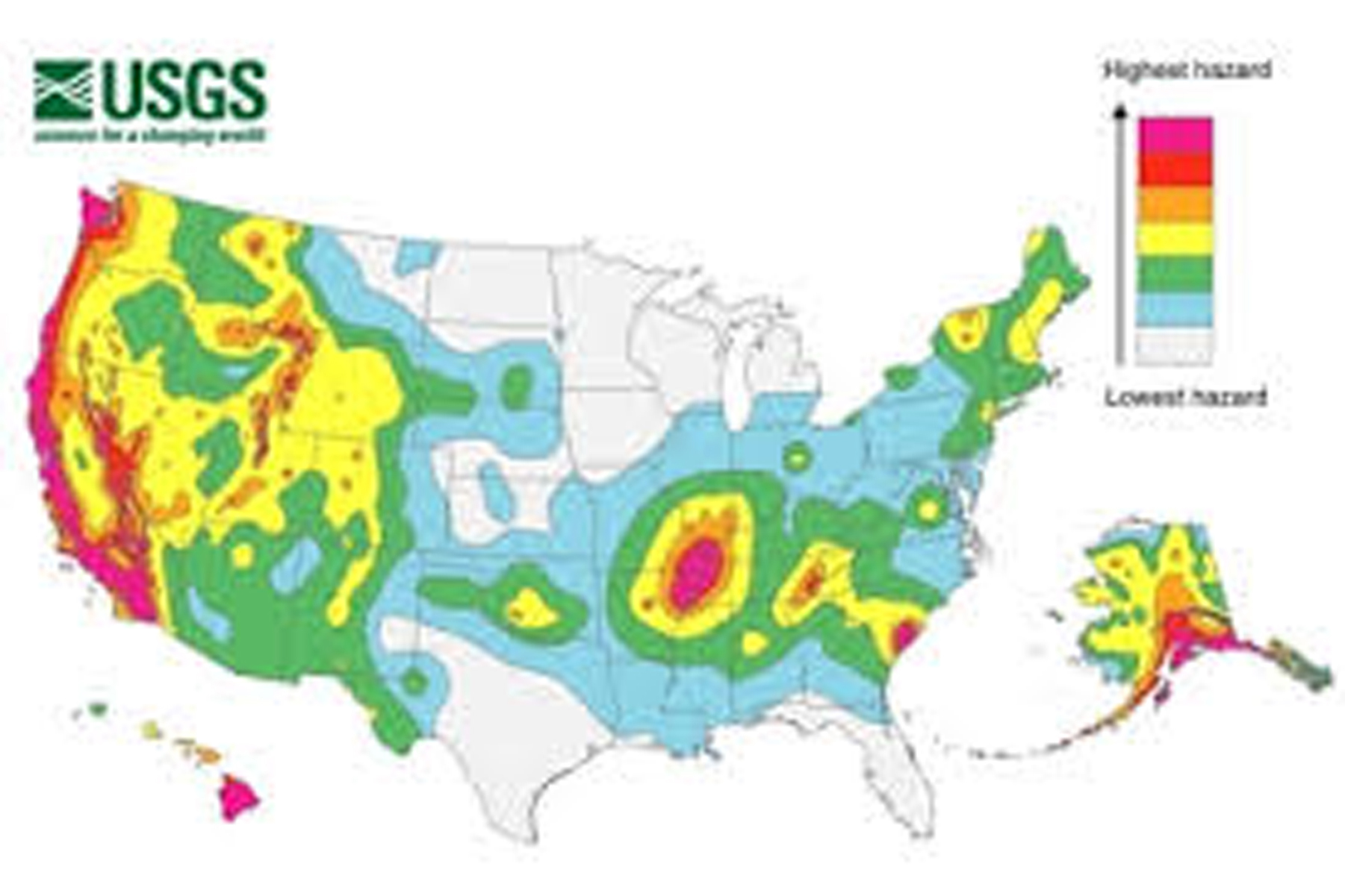 This is a bogus map of the 50 states published by the United States Geological Survey (USGS), a US Federal Agency charged with producing accurate maps of areas of common national interest for public distribution all across the US.